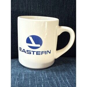 Vintage EASTERN AIRLINES Coffee Mug Logo Jet Aircraft Airways Employee Cup